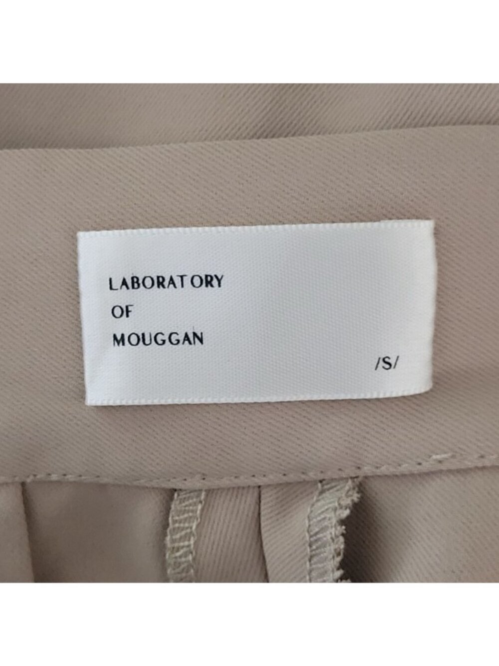 Laboratory Of Mouggan Pleated Pants Womens Size S Beige Asymmetrical Overlay - Picture 6 of 7